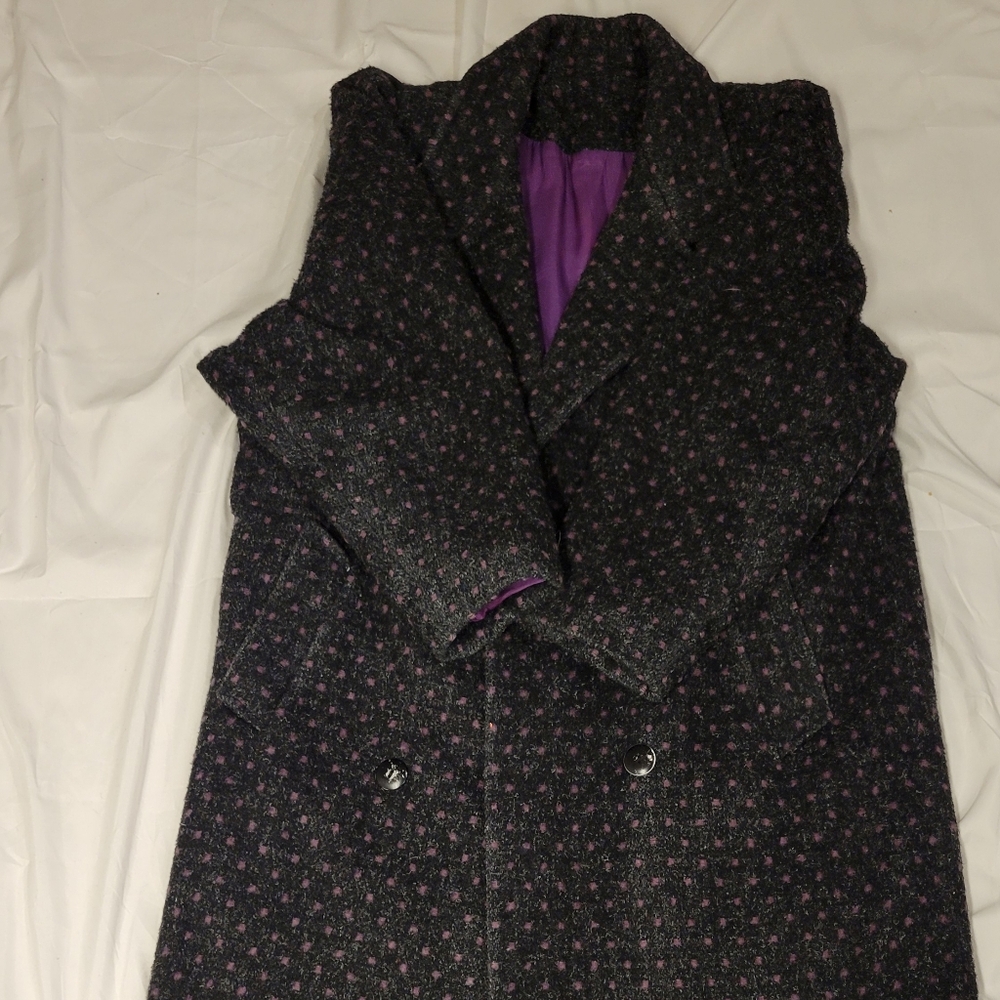 Bali Black and Purple Wool Coat